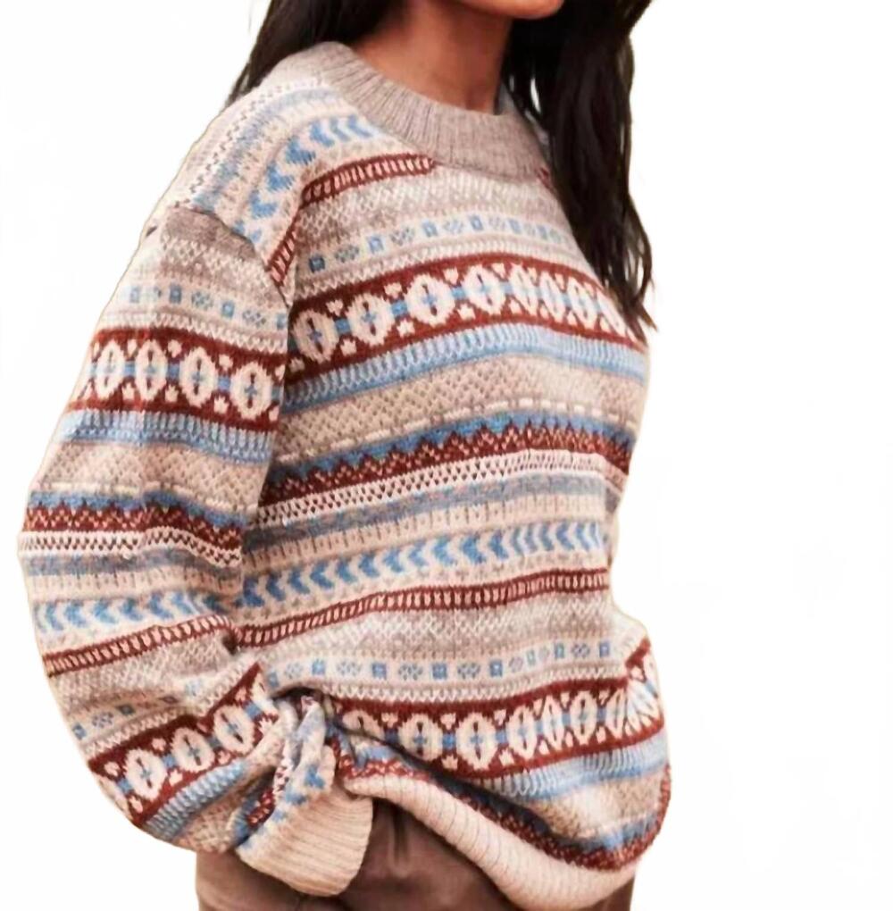 NEW PACIFIC & ROSE TEXTILES alpaca crewneck sweater in beige